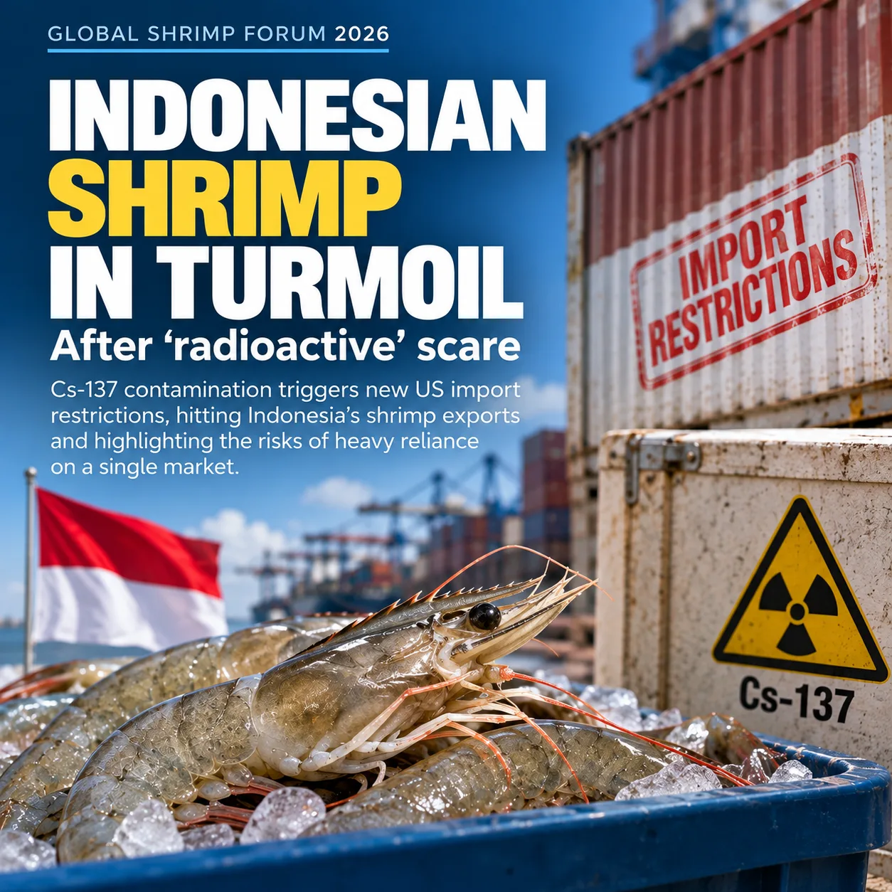 Indonesian shrimp in turmoil after Cs-137 scare: 2026 exports still 14% lower