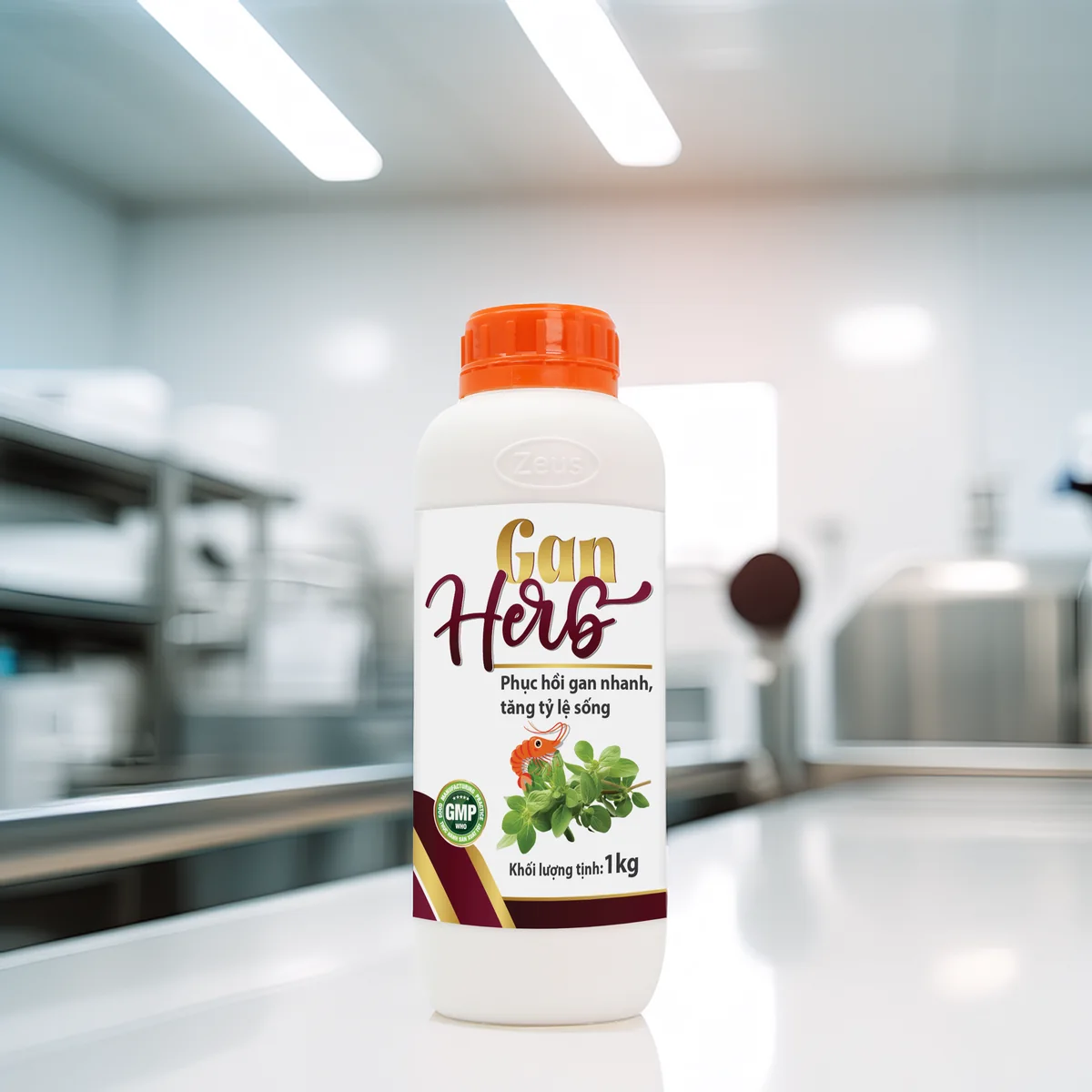 GAN HERB bottle in the GMP-WHO plant